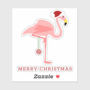 Kerstmis Flamingo's Illustratie Sticker