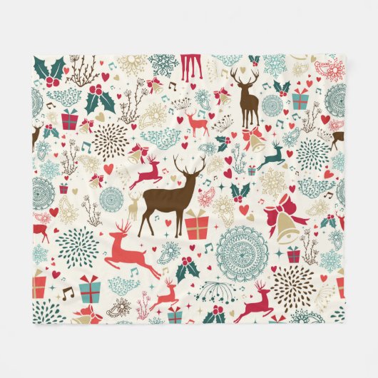 Kerstmis Fleece Deken (Voorkant (Horizontaal))