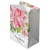 Kerstmis: Floral Holiday Medium Cadeauzakje (Voorkant Gekanteld)