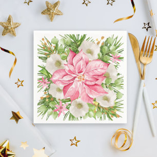 Kerstmis: Floral Holiday Servet