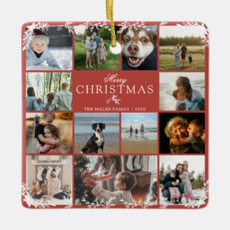 Kerstmis Foto Collage Keramiek Ornament