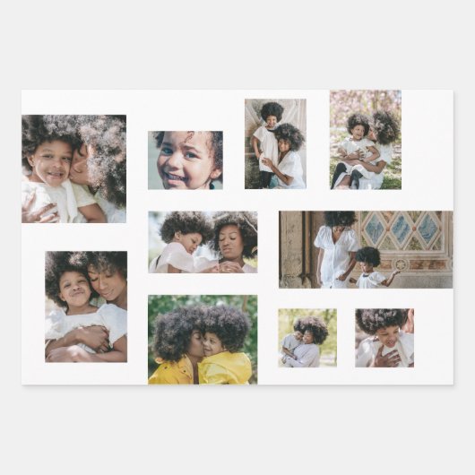 Kerstmis foto Collage Moderne Vreugdevolle Momente Inpakpapier Vel (Voorkant)