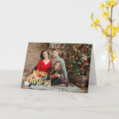 Kerstmis Foto Kerstkaart Kaart (Gele Bloem)