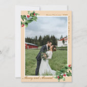 Kerstmis Foto Merry & Married Mistletoe Hulst 2 Feestdagenkaart (Voorkant)