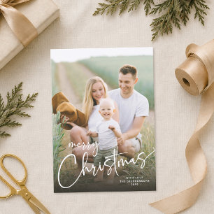 Kerstmis Foto Modern Schrift Feestdagenkaart