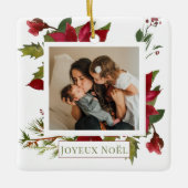 Kerstmis: Foto van Joyeux Noël Holiday Keramisch Ornament (Voorkant)