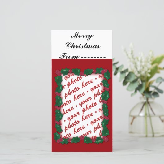 Kerstmis Fotokaart of foto cadeaubijslag Feestdagenkaart (Staand voorkant)