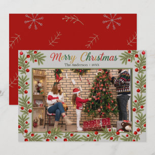 Kerstmis Fotokaart – Persoonlijke Feestdagen Bedankkaart