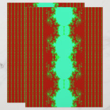 Kerstmis Fractal Rood & Groen Scrapbook Papier