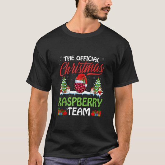 Kerstmis Framboos Team Raspberry Dragen Santa H T-shirt (Voorkant)