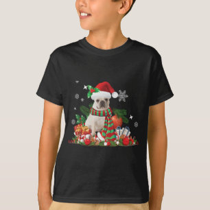 Kerstmis, Franse Bulldog, Frenchie, Hond met Sant T-shirt