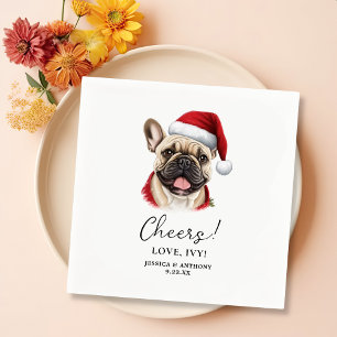 Kerstmis Franse Bulldog gepersonaliseerde proost Servet