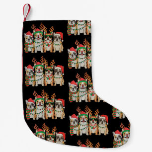 Kerstmis Franse Bulldog Hond Xmas Lichten Kerstman Kleine Kerstsok