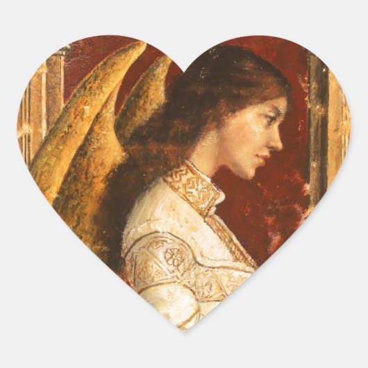 Kerstmis Fresco Angel Hart Sticker (Voorkant)