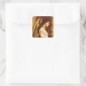 Kerstmis Fresco Angel Vierkante Sticker (Tas)