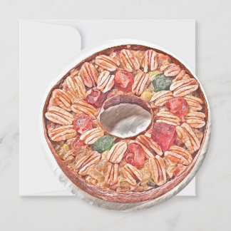 Kerstmis fruitcake waterverf schilderij kaart