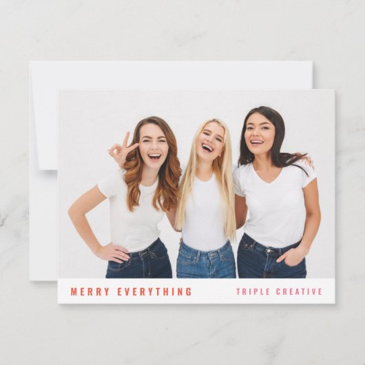 Kerstmis | Fun Stylish Team Photo Feestdagenkaart (Voorkant)