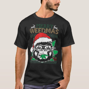Kerstmis Funny Glasses Monkey Kantoor Holiday Part T-shirt