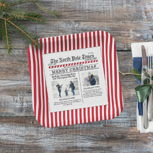Kerstmis Funny Photo Whimsical Newspaper Papieren Bordje