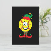 Kerstmis Funny Softball ELF mas Pajama Matching Feestdagenkaart (Staand voorkant)