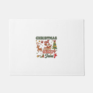 Kerstmis gaat helemaal over Jezus Kerstman slee re Deurmat