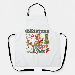Kerstmis gaat helemaal over Jezus Kerstman slee re Schort
