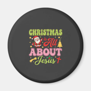 Kerstmis gaat helemaal over Jezus Retro Magneet