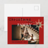 Kerstmis gaat over familie uitnodiging briefkaart (Voorkant / Achterkant)