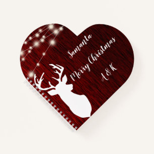 Kerstmis, garland, hertenkop, gepersonaliseerd notitieboek