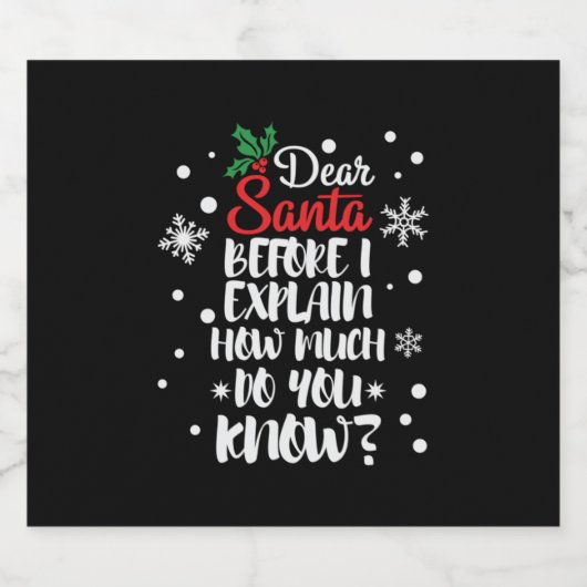 Kerstmis Geachte Kerstman voor ik het uitleg Bier Etiket (Enkel label)