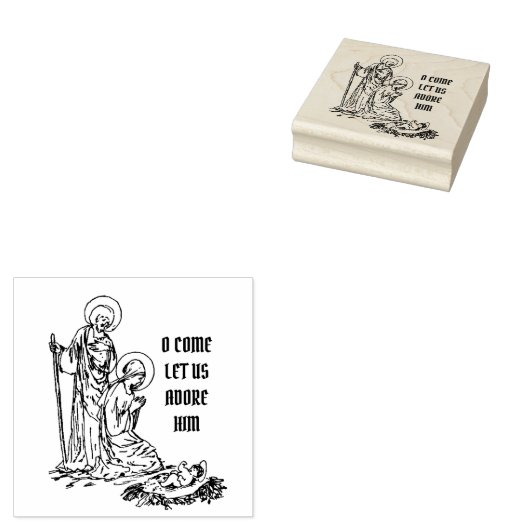 Kerstmis Geboorte Jezus Maria St. Joseph Katholiek Rubberstempel (Gestempeld)