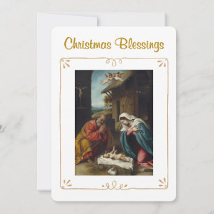 Kerstmis Geboorte Zegen Religieus Feestdagenkaart