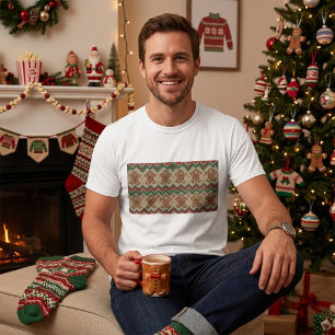 Kerstmis Gebreide Manneke Kerstpatroon  T-shirt