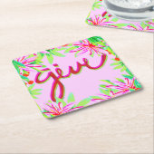 Kerstmis - Geef Vierkante Kartonnen Onderzetter (Schuin)