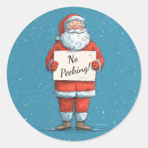 Kerstmis geen gluren ronde sticker