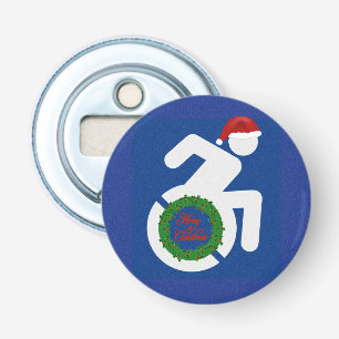 Kerstmis gehandicapten button flesopener