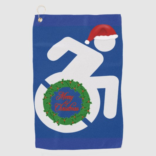 Kerstmis gehandicapten golfhanddoek (Voorkant)