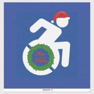 Kerstmis gehandicapten sticker
