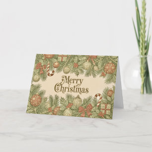Kerstmis geïnspireerd door William Morris Kaart