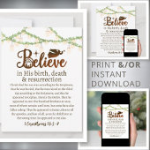 Kerstmis Geloof Jezus Geboorte Rustiek Script Feestdagenkaart