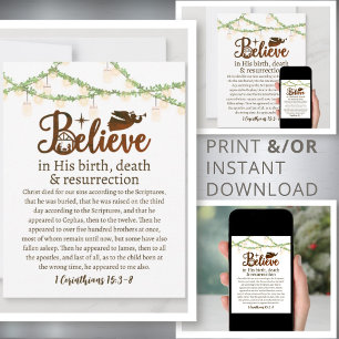 Kerstmis Geloof Jezus Geboorte Rustiek Script Feestdagenkaart