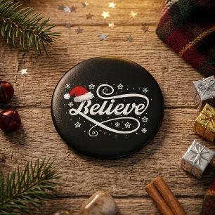 Kerstmis Geloof Sinterklaas - Sinterklaas Hoed Zwa Ronde Button 3,2 Cm