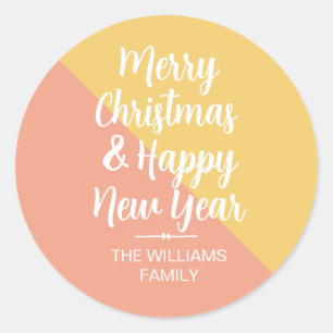 Kerstmis Gelukkig Nieuwjaar Enveloppeel Ronde Sticker