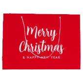 Kerstmis Gelukkig Nieuwjaar Script Sjabloon Groot Cadeauzakje (Achterkant)