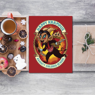 Kerstmis Gelukkige Krampus Ondeugende Kinderen Pas
