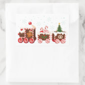 Kerstmis gember brood trein rechthoekige sticker (Tas)