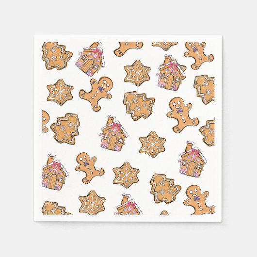 Kerstmis gemberbread man partij Papier Servet (Voorkant)