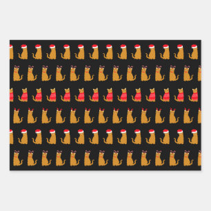 Kerstmis gemberkatten in feestelijke Petten Inpakpapier Vel