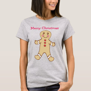 Kerstmis Gemberkoek Nachtpon T Shirt