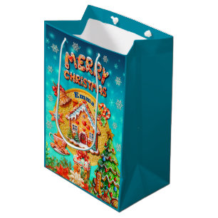 Kerstmis Gengeltebrood Snoep Huis, en Nieuwjaar Medium Cadeauzakje
